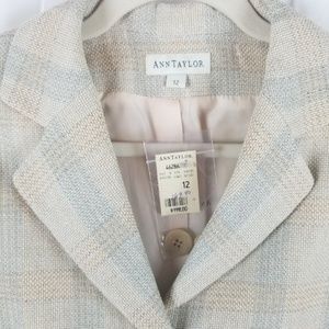 Ann Taylor NWT Plaid Pastel Button-Down Jacket